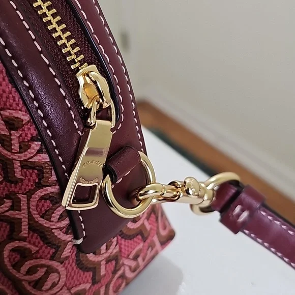 COACH CF343 MADI Crossbody Rouge Pink Canvas/Leather Monogram Print EUC - Picture 5 of 15